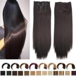 6pcs extension cheveux naturel clip60cm perruque femme naturelleclip in extension de cheveuxextension ...