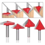 6pcs fraise  rainurer droit en v 60 90 120 queue de 8mm fraise  bois 3d en v fraise  graver cnc ...
