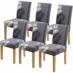 6pcs housse de chaise extensible pour salle � manger protection de chaise imprim�e maison h�tel mariage ...