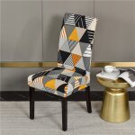 6pcs housses de chaise de salle à manger extensible universelle polyester et elasthanne géométrie noir ... 6pcs housses de chaise de salle à manger extensible universelle polyester et elasthanne géométrie noir ...