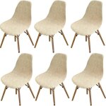 6pcs housse de chaise scandinaves extensible housse de chaise de salle à manger - lin kaki 6pcs housse de chaise scandinaves extensible housse de chaise de salle à manger - lin kaki