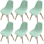 6pcs housse de chaise scandinaves extensible housse de chaise de salle à manger - lin vert clair 6pcs housse de chaise scandinaves extensible housse de chaise de salle à manger - lin vert clair