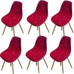 6pcs housse de chaise scandinaves extensible housse de chaise de salle  manger - motif rouge