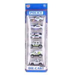 6pcs jouets de voiture de police 1:64 petites voitures moules sous pression portables durables en alliage ...