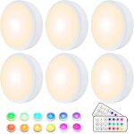 6pcs lampe de placard - lampe led veilleuse rgb 16 couleurs sans fil - avec 2 télécommandes et fonction ... 6pcs lampe de placard - lampe led veilleuse rgb 16 couleurs sans fil - avec 2 télécommandes et fonction ...