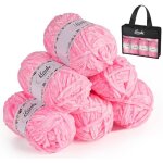 6pcs pelotes de fil chenille 50g - laine velours pour crochet et tricot avec aiguilles avec accessoires ...