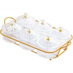 6pcs plats de service divis�s plateau dap�ritif plateau de collation nordique bo�te de r�cipient de stockage ...