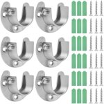 6pcs support de tringle � rideau support rideau support tringle penderie acier inoxydable support tringle ...