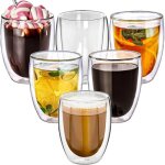 6pcs tasse  expresso  double paroi tasse a cafe tasse double paroi 350ml tasses  moka verres thermiques ...