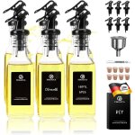 6pi�ces 160ml bouteilles de vinaigre et dhuile en verre distributeur dhuile avec bec verseur et �tiquettes ...