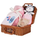 7 en 1 coffret cadeau de naissance pour bébé avec couverture doudou hochet en bois bavoir chaussettes ... 7 en 1 coffret cadeau de naissance pour bébé avec couverture doudou hochet en bois bavoir chaussettes ...