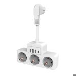7 en 1 multiprise avec - multiprise electrique 3 prises avec 4 ports usb 3680w 16a prise multiple murale ...