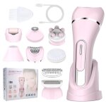 7 en 1 rasoir pour femme pilateur avec base de chargement usb et cran led tanche pour aisselles bras ...