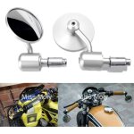 7 / 822mm moto r�troviseur de guidon 3 pouces rond r�troviseur lat�raux pour scooter chopper cruiser(argent) ...