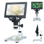7'' microscope numrique, g1200 lcd 3000mah usb microscope electronique, enregistrement vido fhd 1080p, ...