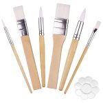 7 pi�ces kit de pinceaux pinceaux peinture acrylique avec palette de couleurs pour peinture acrylique ...