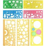 7 pices normographe rgle de pochoir rgle de pochoir de dessin en plastique rgles en plastique normographe ...