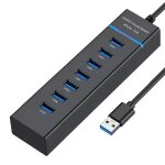 7 port hub usb 3. 01. 2m cble pour pc bureau usb adaptateur multiport 5gbps 5v 3a type - c pour pc laptop ...