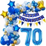70 ans d�corations anniversaire homme femme 70 ans arche ballon bleu 70 ans anniversaire ballons guirlande ...
