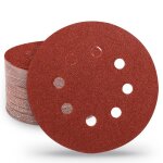 70 pi�ces disques abrasifs 125mm papier abrasif 8 trous (grain 40 / 60 / 80 / 120 / 180 / 240 / 320) ...