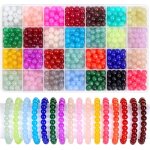 700 pices de perles de verre pour la fabrication de bijoux 28 couleurs bracelet en cristal de 8 mm et ...