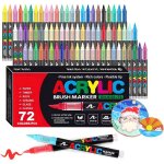 72 couleurs feutre acrylique stylos acryliques � pointe pinceau pour le coloriage adulte acrylic paint ...