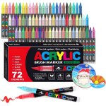 72 couleurs feutre acrylique stylos acryliques  pointe pinceau pour le coloriage adulte ?acrylic paint ...