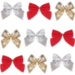72 pices noeud noel dcoration de noeud sapin noel dor rouge noeud argent pour sapin de noel noeud ...