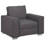 732681 fauteuil canap gris 99 x 78 x 84 cm - canap de relaxation - canap - chaise - cuir artificiel ...