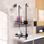 74 * 25 * 10. 2 cm etagre murale pour salle de bain - noir - etagre murale avec crochets angulaires ...