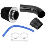 76mm 3 filtre dadmission dair froid universel pour voiture + kit de tuyau dinduction dalumimum