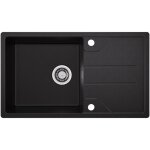 78x45cm Évier de cuisine en granit Évier 1 bac noir avec égouttoir pour armoire de 60 cm 78x45cm Évier de cuisine en granit Évier 1 bac noir avec égouttoir pour armoire de 60 cm