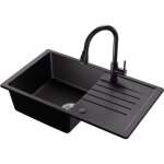 �vier de cuisine - cecipa max - 78x45cm - granit - 1 bac - �gouttoir r�versible - robinet extractible ...