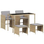 [7916693]ensemble � manger de jardin coussins 5 pcs - 4 personnes + 4 chaises avec table pour salle � ...