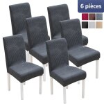 7magic lot de 6 housses de chaise housse de chaise extensible lavable universelle avec bande lastique ...