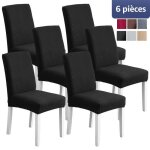 7magic lot de 6 housses de chaise housse de chaise extensible lavable universelle avec bande lastique ...