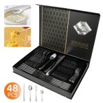 7magic mnagre 48 pices ensemble de couverts en acier inoxydable pour 12 personnes avec bote cadeau ...