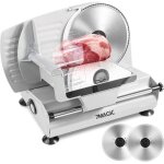 7magic sl518 trancheuse electrique - 200w - 2 x 19cm lames dentele et lisse - pour viandes jambon et ...