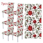7pcs ensembles de serviettes de table de nol housses de chaise extensibles  imprim floral et nappes ...