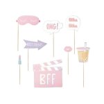 8 accessoires photobooth pyjama party - rose
