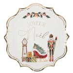 8 assiettes carton nol story 22. 5cm crme