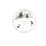 8 bols carton paysage neige nol 13. 5cm blanc