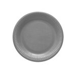 8 assiettes carton rond dessert 18cm acier gris argent