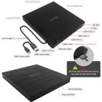 8 en1 lecteur cd / dvd externe pour pc usb 3. 0 et usb - c graveur enregistreur pour windows / macos