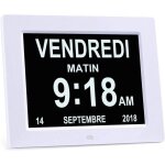 8 lcd horloge numrique calendrier - auto dimming 8 langues hd display rappel pour alzheimer les personnes ...