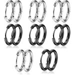 8 paires acier inoxydable boucles doreilles anneau homme femme boucles d oreilles crole boucle d oreille ...