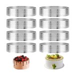 8 pcs cercles pâtisserie 8cm perforés inox gâteaux quiches label 8 pcs cercles pâtisserie 8cm perforés inox gâteaux quiches label