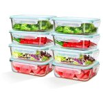 8 pice 1040ml rcipient en verre botes alimentaires boite de conservation hermtiques