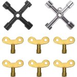 8 pièces clé à clé clé triangulaire 4 voies clé utilitaire multifonction clé de purge pour radiateur ... 8 pièces clé à clé clé triangulaire 4 voies clé utilitaire multifonction clé de purge pour radiateur ...