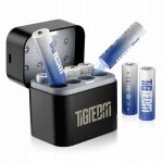 8 piles rechargeables aa au lithium avec chargeur rapide - 1600 cycles